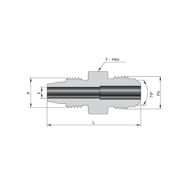 Adaptador Baixa Pressão Macho x Macho JIC – Série LPF-MTM-AN