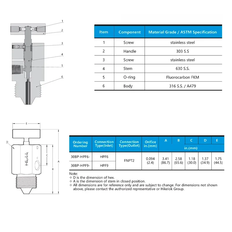 Válvula de Sangria (Bleed Valve) de Alta Pressão (30.000 psig) – Série 30BP