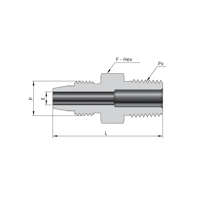 Adaptador Baixa Pressão Macho x Macho NPT – Série LPF-MTM-NPT