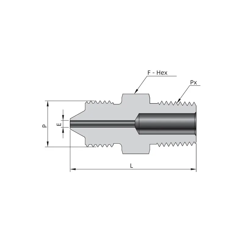Adaptador Macho Alta Pressão para Rosca NPT Macho – Série HPF-MTM-NPT